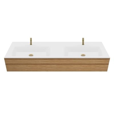 Corian-kylpyhuonetaso mittatilauksena, integroitu Type 7 -allas, Glacier White