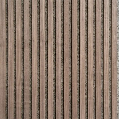 Akustiikkapaneeli Green Option - Pähkinäviilu, harmaanvihreä huopa, beige MDF | 60 x 240 cm