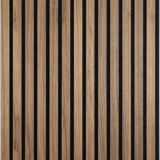 Paloturvallinen akustiikkapaneeli - Amerikkalainen pähkinäviilu 60 x 240 cm
