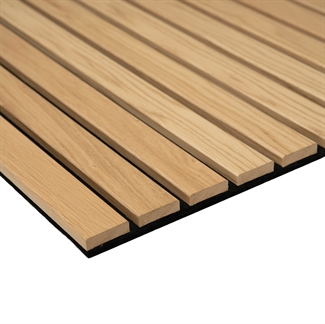 LUX Akustiikkapaneeli - Lakattu Valkoinen Tammiviilu MDF 60 x 240 cm