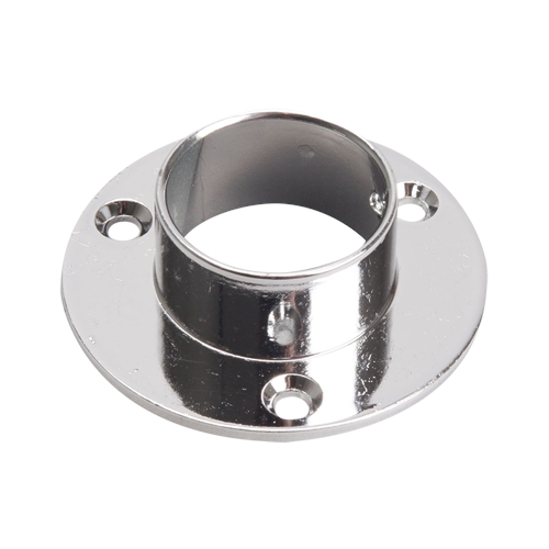 Vaatetangon päätykannatin pyöreä 25 mm - kromattu 